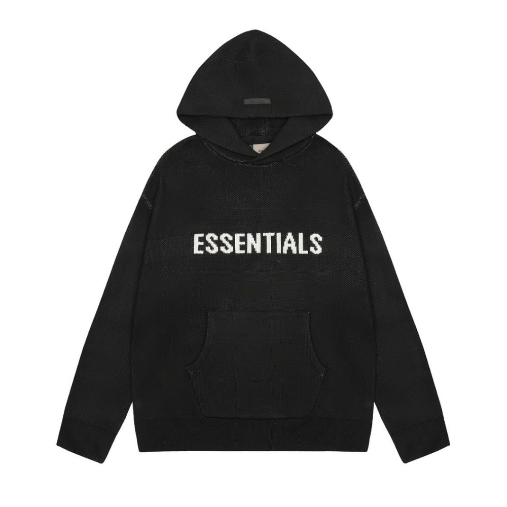 FOG FEAR OF GOD ESSENTIALS. black  hooded sweater